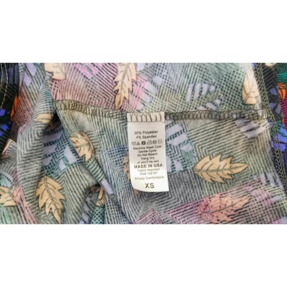 LULAROE Leaves Autumn Print High Low Long Dress Stretch Tee Shirt Pocket XS - Picture 11 of 11